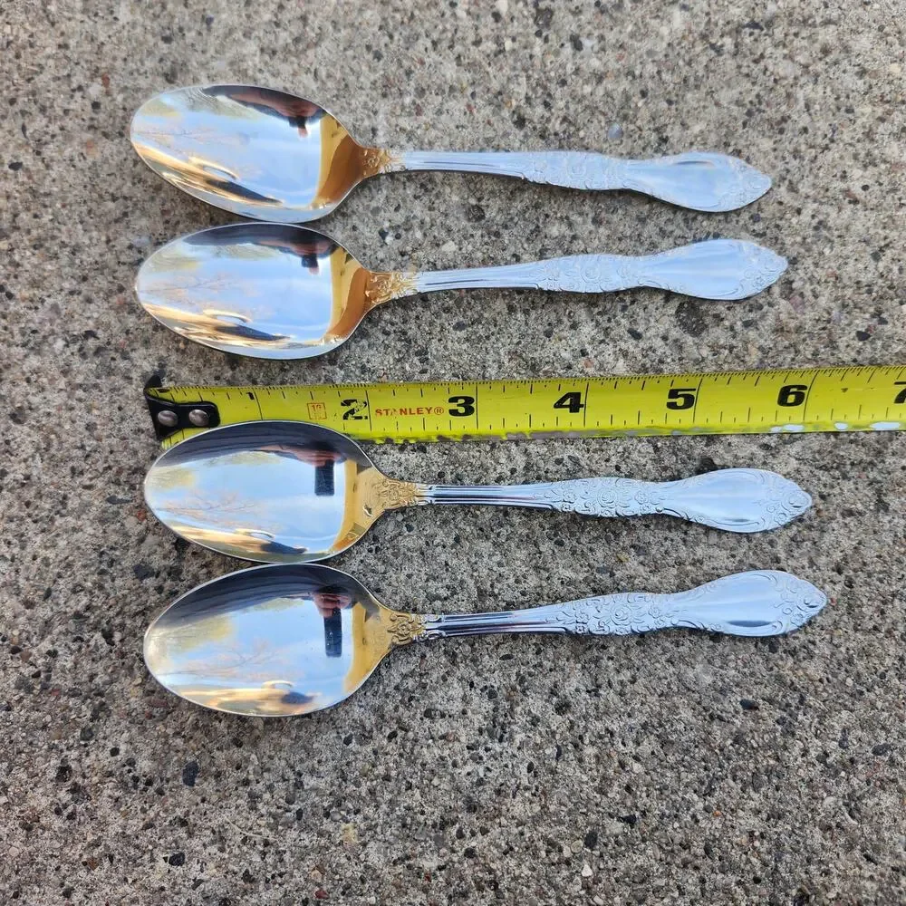 Oneida Northland Carolina Banbury Teaspoons Set 4 Korea Stainless Flatware Vtg